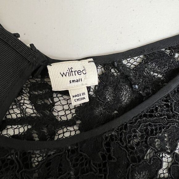 Aritzia Wilfred Sheer Lace Tank Top Black Size S High Low Zip Back Party Gothic - Picture 5 of 12